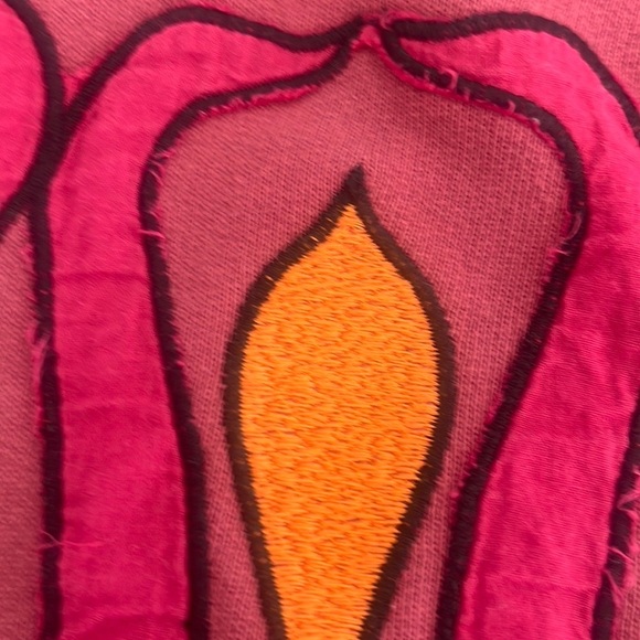 Anthropologie Pink and Orange Graphic Crop Top - Picture 4 of 13